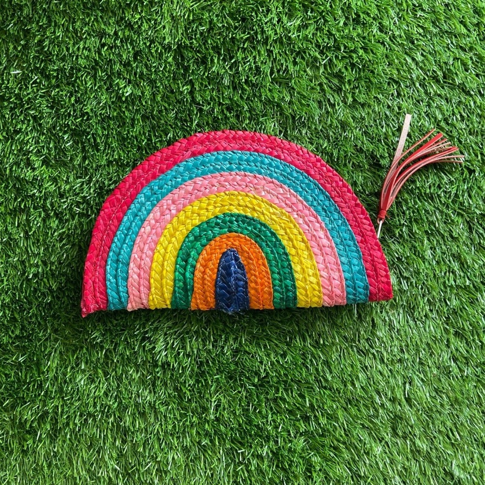 Woven Rainbow Clutch - NWOT